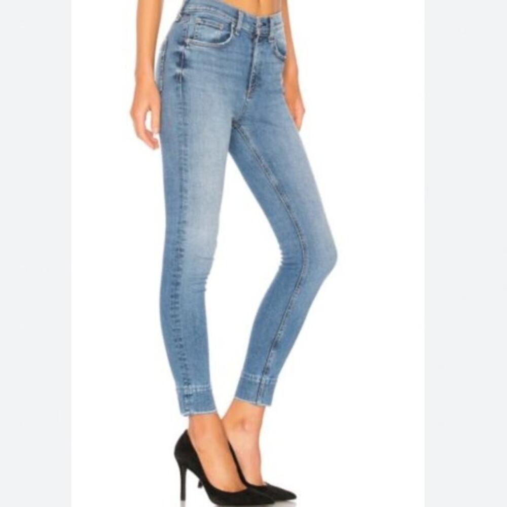 Rag and Bone High Waist Skinny Frayed Ankle Medium Wash Jeans- Size 27